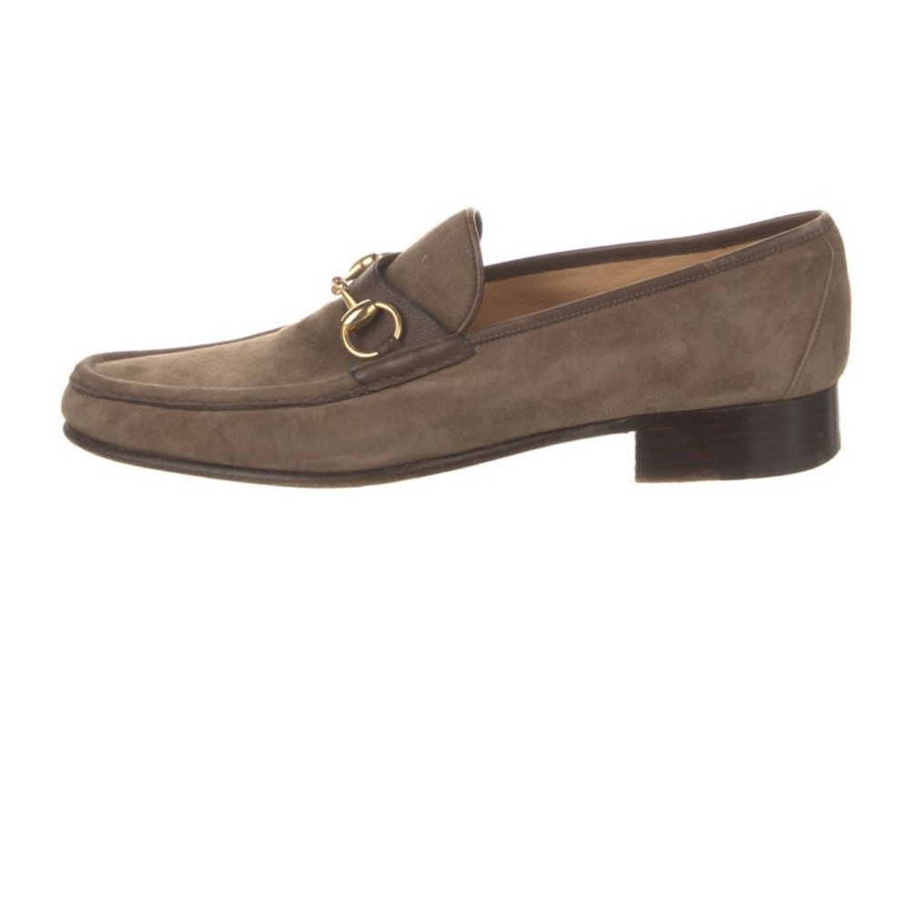 Gucci Men’s Horsebit Accent Suede Loafers US sz12/IT47